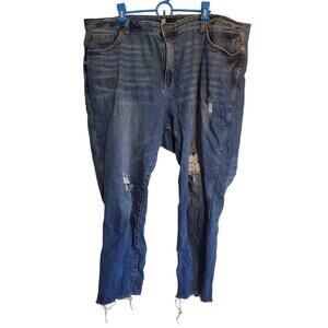 Kut From The Kloth Distressed Catherine Fab AB Boyfriend Blue Jeans Size 22